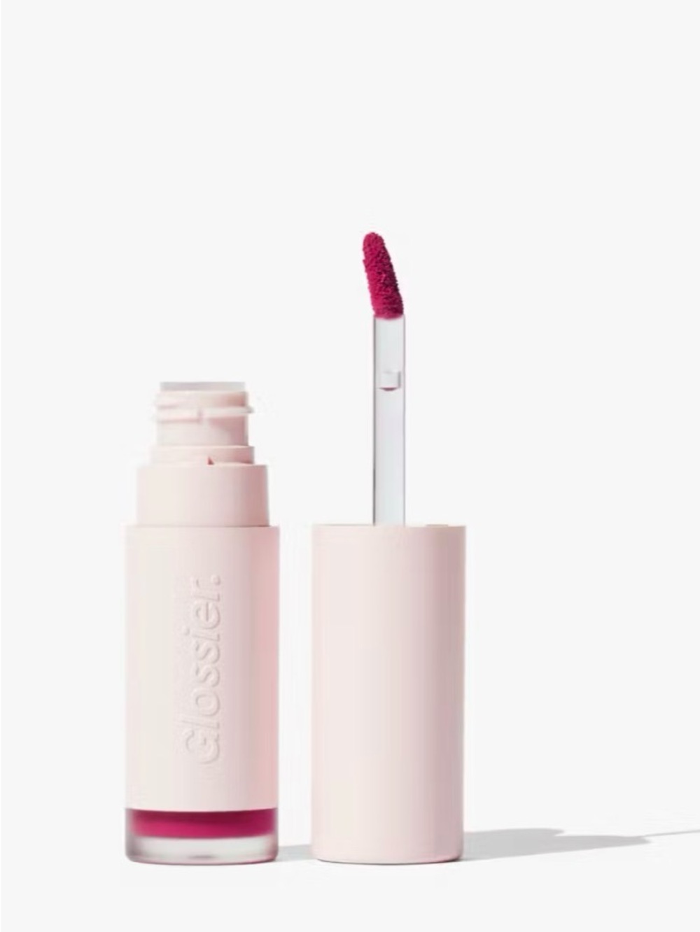 Glossier suit soft, touch liquid cream lip color. - flip